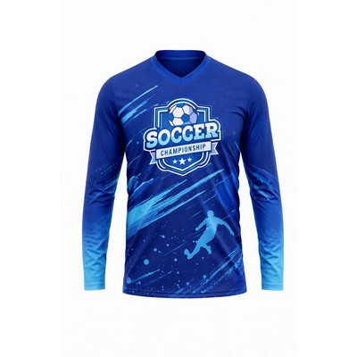 Unisex Silk-Feel Long Sleeve Sublimated Soccer Jersey 180GSM