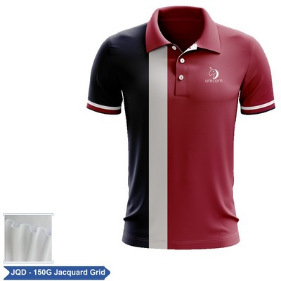 Sublimation Jacquard Short Sleeve Polo - Men, Women, Kids