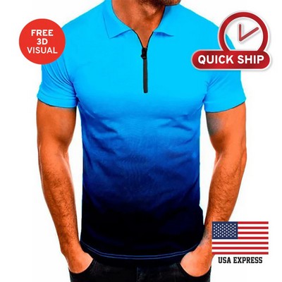 120GSM Milk Silk 1/4 Zip Polo Shirt (Full Dye Sublimation)