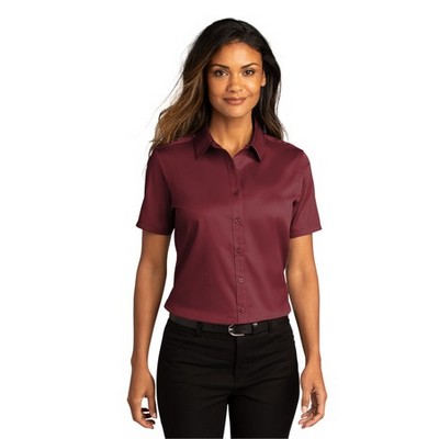 Port Authority® Women's Short Sleeve SuperPro React™Twill Shirt.