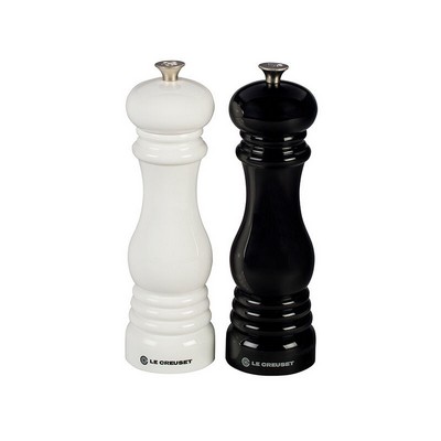 Le Creuset Ceramic Grinder Salt & Pepper Mill Set Black & White