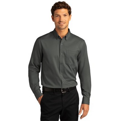 Port Authority® Long Sleeve SuperPro React™ Twill Shirt.